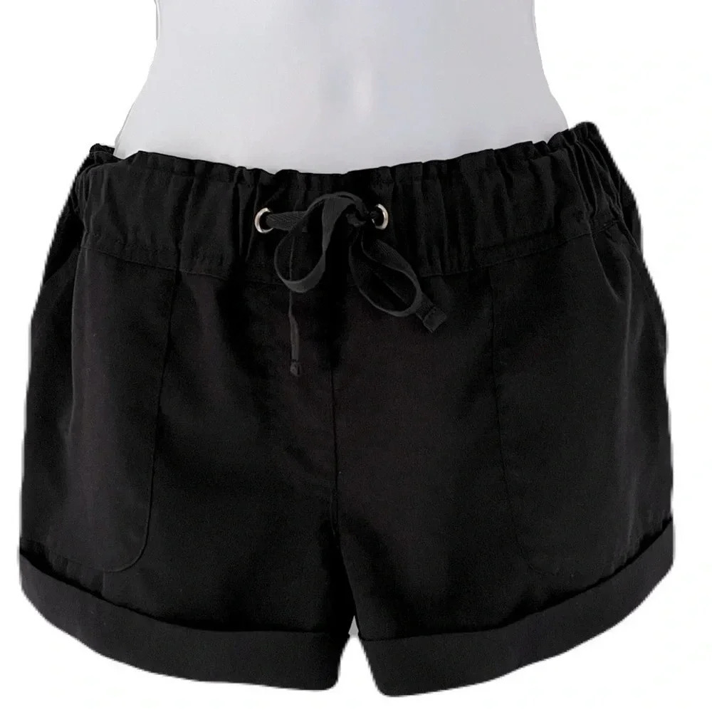 Guess/ Dress shorts with pockets/ Black/  Drawstring/ Elastic waist/ Size US S
